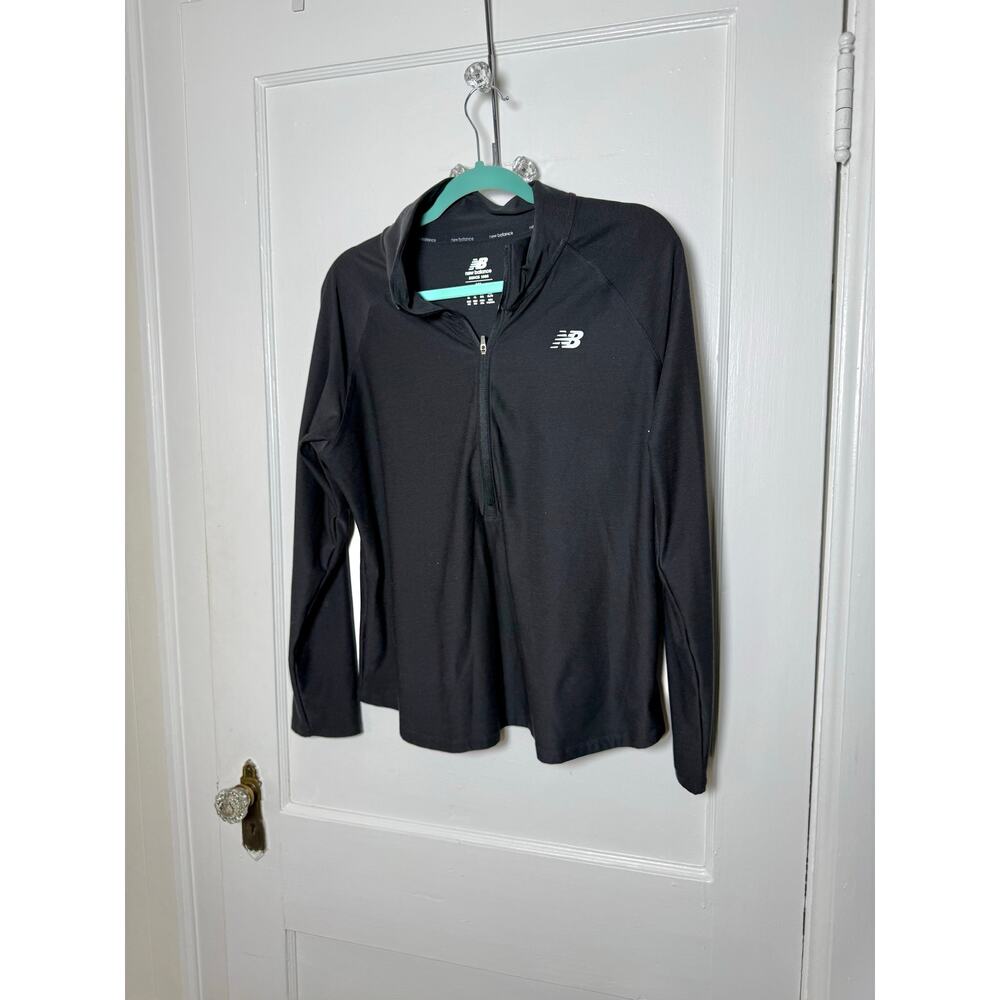 New Balance Chic Sleek 1/4 Zip Black Running Pullover Gorpcore Sporty Women's XL